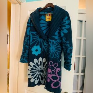Blue Floral Women's Sweater